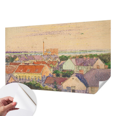 Papel mural con patrón decorativo techos urbanos