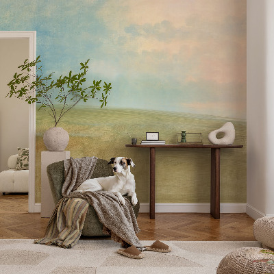 Mural de pared con estampado hermoso Campos de colores pastel