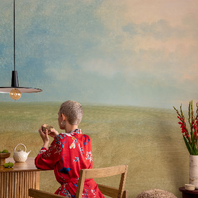 Mural de pared con estampado hermoso Campos de colores pastel