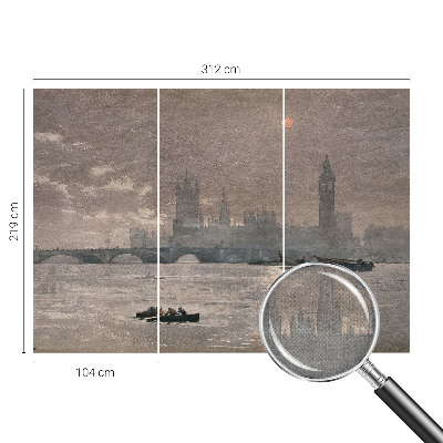 Papel mural con patrón decorativo Panorama nocturno