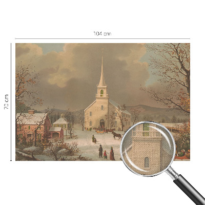 Mural de pared con estampado hermoso Paisaje invernal