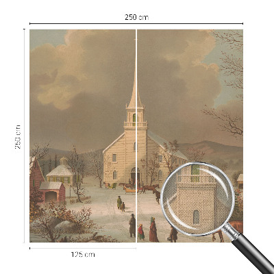 Mural de pared con estampado hermoso Paisaje invernal