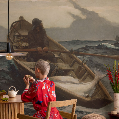 Papel mural texturado decorativo Pescador en el mar