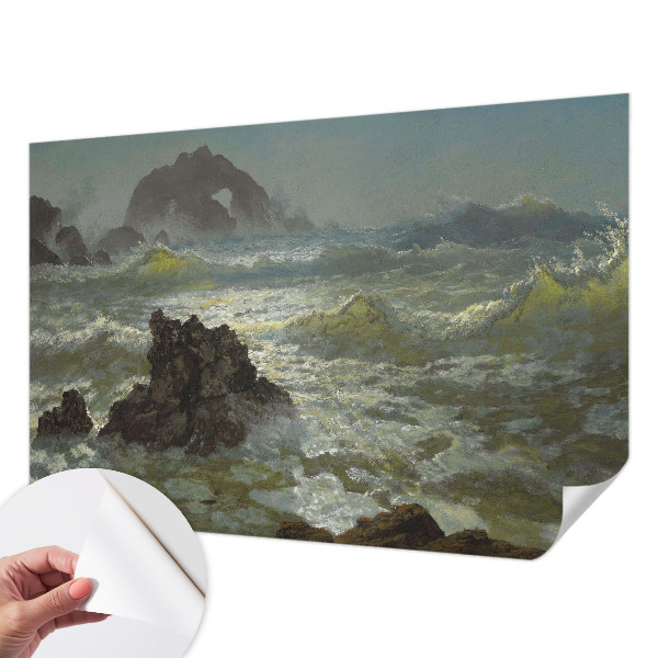 Fotomural decorativo para cabecero de cama con motivo de mar tempestuoso