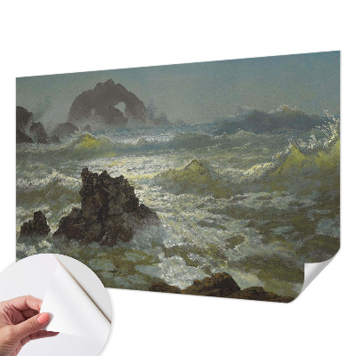 Fotomural decorativo para cabecero de cama con motivo de mar tempestuoso