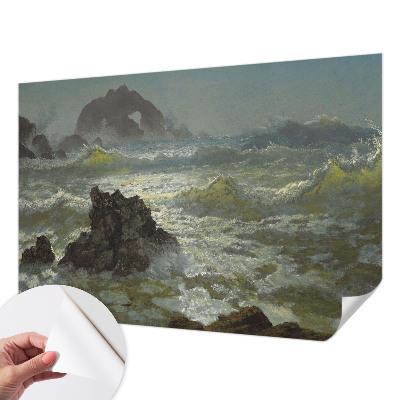 Fotomural decorativo para cabecero de cama con motivo de mar tempestuoso