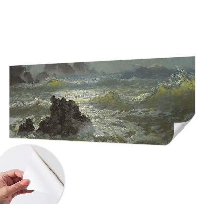 Fotomural decorativo para cabecero de cama con motivo de mar tempestuoso