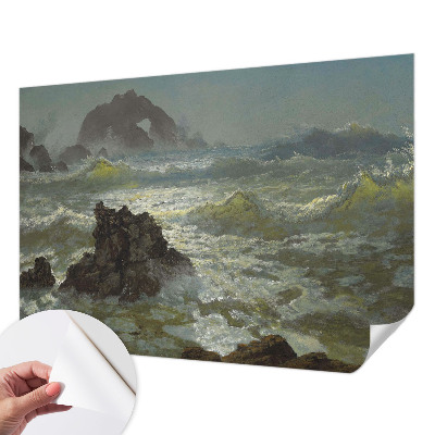 Fotomural decorativo para cabecero de cama con motivo de mar tempestuoso