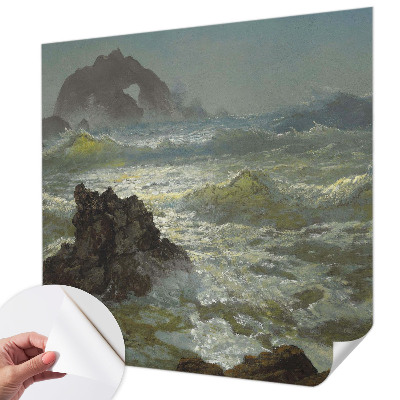 Fotomural decorativo para cabecero de cama con motivo de mar tempestuoso