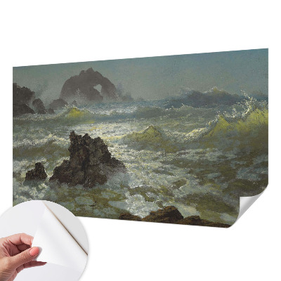 Fotomural decorativo para cabecero de cama con motivo de mar tempestuoso