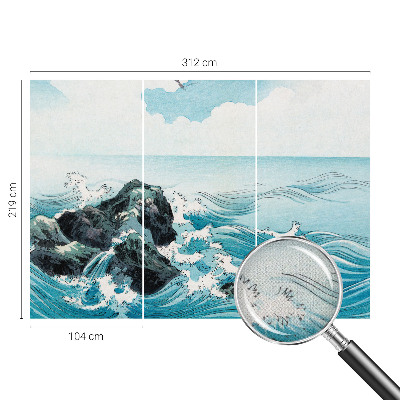 Papel mural con patrón decorativo con una escena marina