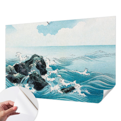 Papel mural con patrón decorativo con una escena marina