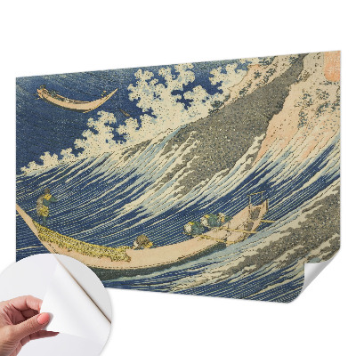 Mural de pared con estampado hermoso con diseño de olas del mar
