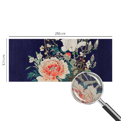Papel mural texturado decorativo con diseño de cesta de flores