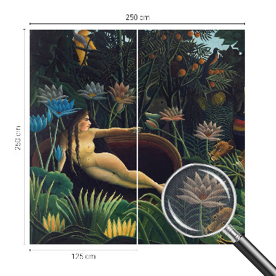 Fotomural decorativo para cabecero de cama con diseño de selva exótica