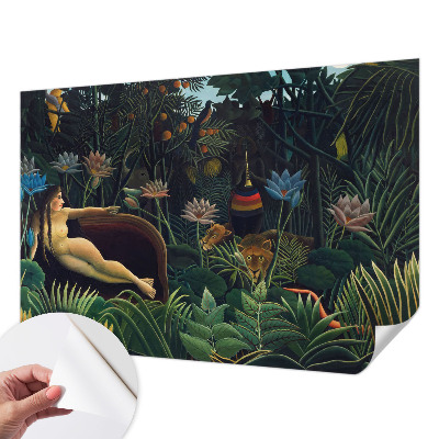 Fotomural decorativo para cabecero de cama con diseño de selva exótica