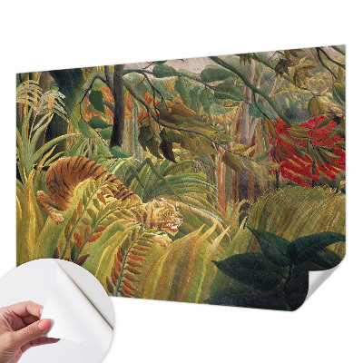 Mural de pared con estampado hermoso con un motivo de tigre exótico