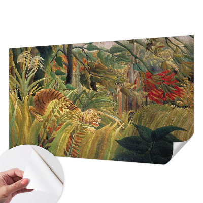 Mural de pared con estampado hermoso con un motivo de tigre exótico