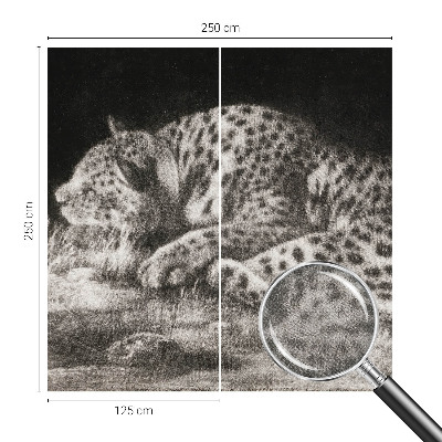 Papel mural texturado decorativo con diseño de un leopardo descansando