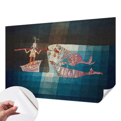 Fotomural decorativo para cabecero de cama con motivo de un pescador cazador