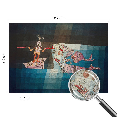 Fotomural decorativo para cabecero de cama con motivo de un pescador cazador