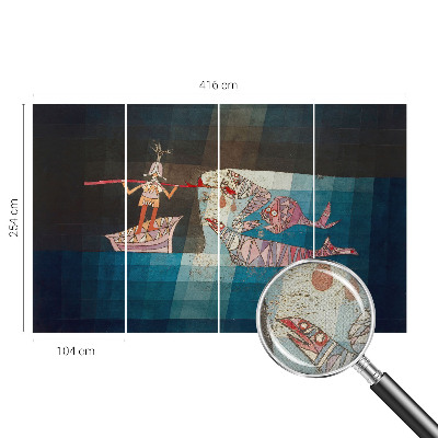 Fotomural decorativo para cabecero de cama con motivo de un pescador cazador