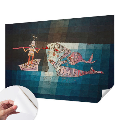 Fotomural decorativo para cabecero de cama con motivo de un pescador cazador