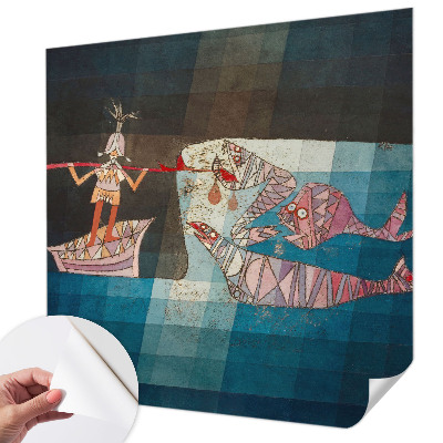 Fotomural decorativo para cabecero de cama con motivo de un pescador cazador