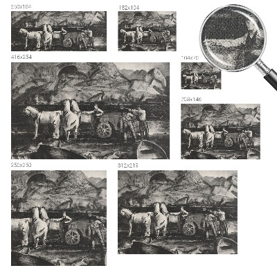 Papel mural con patrón decorativo Escena de pueblo