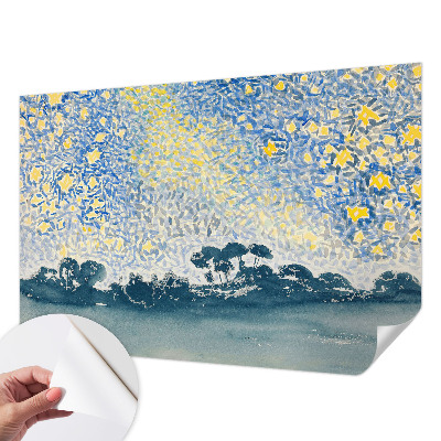 Mural de pared con estampado hermoso con un motivo de abstracción en forma de estrella