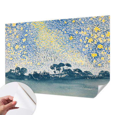 Mural de pared con estampado hermoso con un motivo de abstracción en forma de estrella