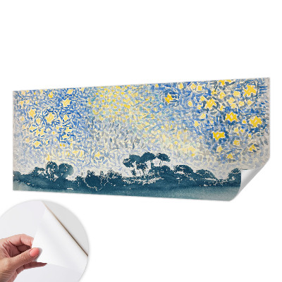 Mural de pared con estampado hermoso con un motivo de abstracción en forma de estrella