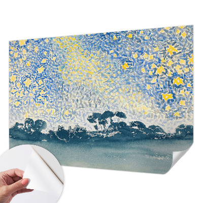 Mural de pared con estampado hermoso con un motivo de abstracción en forma de estrella