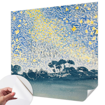 Mural de pared con estampado hermoso con un motivo de abstracción en forma de estrella