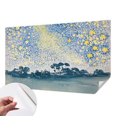 Mural de pared con estampado hermoso con un motivo de abstracción en forma de estrella