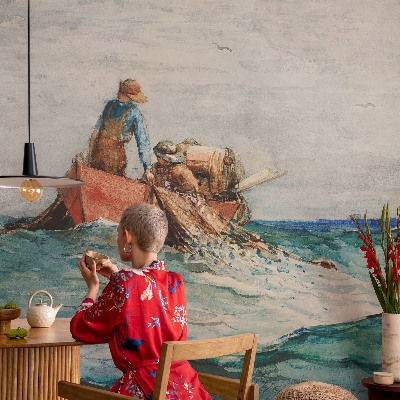 Papel mural con patrón decorativo expedición marítima