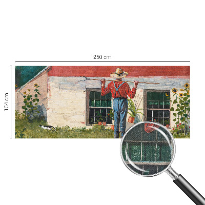 Mural de pared con estampado hermoso con una escena de pueblo