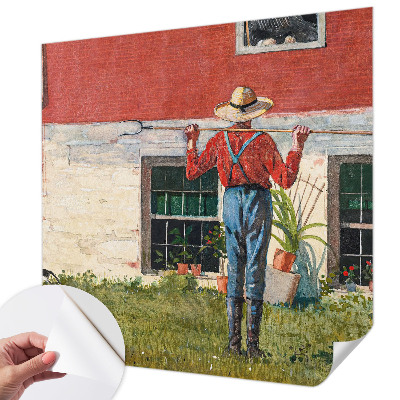 Mural de pared con estampado hermoso Escena de pueblo