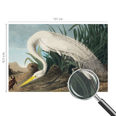 Fotomural decorativo para cabecero de cama con el motivo de una majestuosa garza