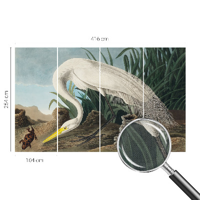Fotomural decorativo para cabecero de cama con el motivo de una majestuosa garza