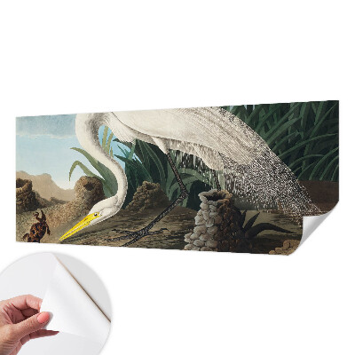 Fotomural decorativo para cabecero de cama con el motivo de una majestuosa garza
