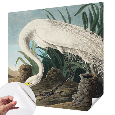 Fotomural decorativo para cabecero de cama con el motivo de una majestuosa garza