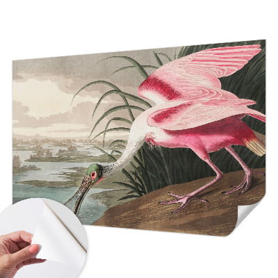 Papel mural con patrón decorativo con motivo de ave exótica