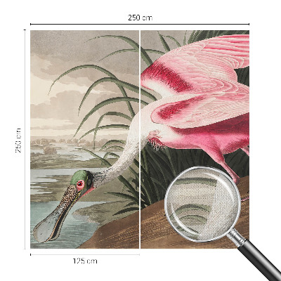 Papel mural con patrón decorativo con motivo de ave exótica