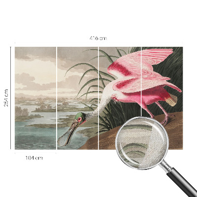 Papel mural con patrón decorativo con motivo de ave exótica
