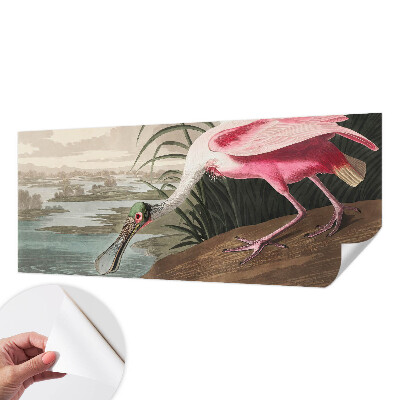 Papel mural con patrón decorativo con motivo de ave exótica