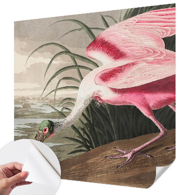 Papel mural con patrón decorativo con motivo de ave exótica