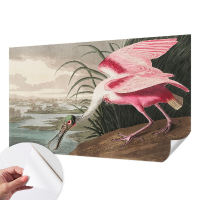 Papel mural con patrón decorativo con motivo de ave exótica
