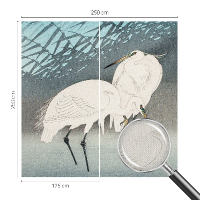 Fotomural decorativo para cabecero de cama con diseño de aves delicadas