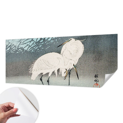 Fotomural decorativo para cabecero de cama con diseño de aves delicadas